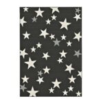 NOWOCZESNY DWUPOZIOMOWY DYWAN W GWIAZDKI z płaskim splotem. SZARY GRAFITOWY 160x230 cm
