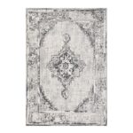 Nowoczesny, orientalny dywan belgijski w postarzanym stylu VINTAGE MANDALA MEDALION kremowy, beżowy, szary 200x290 cm