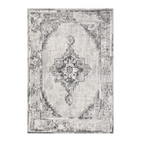 Nowoczesny, orientalny dywan belgijski w postarzanym stylu VINTAGE MANDALA MEDALION kremowy, beżowy, szary 200x290 cm