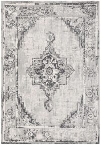 Nowoczesny, orientalny dywan belgijski w postarzanym stylu VINTAGE MANDALA MEDALION kremowy, beżowy, szary 200x290 cm - obrazek 11