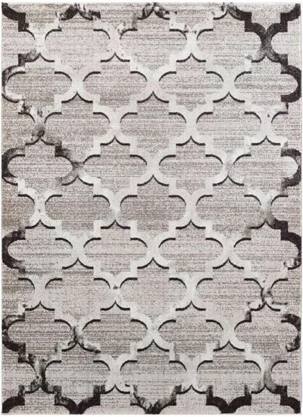 Postarzany dywan w stylu orientalnym z motywem marokańskiej koniczyny. Beżowy brązowy 160x220 cm - obrazek 12