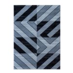 Nowoczesny, tkany, geometryczny dywan w odcieniach szarości i czerni 240x330 cm