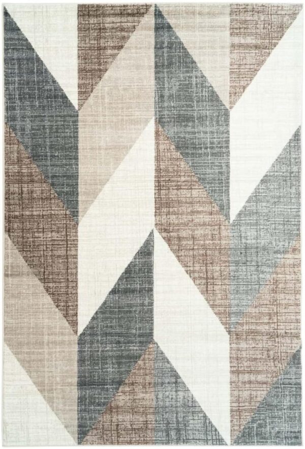 Dywan CARPET CITY INSPIRATION wzór w jodełkę kremowy brązowo-szary 200x290 cm - obrazek 9