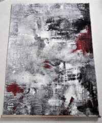 Dywan abstrakcyjny PACO HOME CANVAS artystyczne płótno. Szary, czarny, czerwony 120x170 cm - obrazek 10