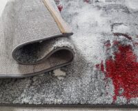 Dywan abstrakcyjny PACO HOME CANVAS artystyczne płótno. Szary, czarny, czerwony 120x170 cm - obrazek 6