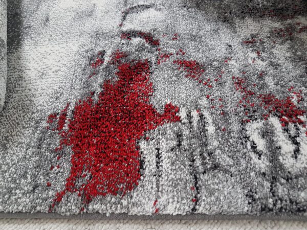 Dywan abstrakcyjny PACO HOME CANVAS artystyczne płótno. Szary, czarny, czerwony 120x170 cm - obrazek 5