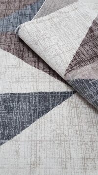 Dywan CARPET CITY INSPIRATION wzór w jodełkę kremowy brązowo-szary 200x290 cm - obrazek 3