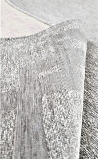 Włoski, szenilowy dywan bawełniany z obwódką. Tkany na płasko. Szary, srebrny 140x200 cm - obrazek 6