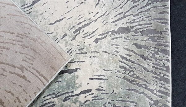 Dywan strukturalny, abstrakcyjny, nowoczesny ZARA szary, kremowy, odcienie zieleni 160x220 cm - obrazek 7