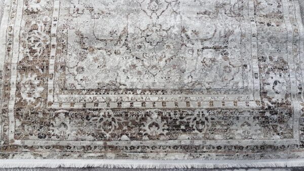Lśniący dywan z frędzlami postarzany, orientalny w stylu GLAMOUR beżowo złoty 120x180 cm - obrazek 5