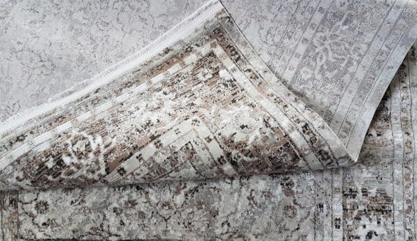 Lśniący dywan z frędzlami postarzany, orientalny w stylu GLAMOUR beżowo złoty 120x180 cm - obrazek 8