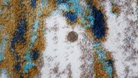 Nowoczesny, artystyczny dywan z abstrakcyjnym wzorem. Niebieski 160x220 cm - obrazek 4
