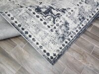 ORIENTALNY DYWAN BELGIJSKI W STYLU VINTAGE z motywem medalionu szary kremowy beżowy VALENCIA 200x290 cm - obrazek 3