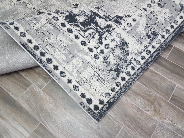 ORIENTALNY DYWAN BELGIJSKI W STYLU VINTAGE z motywem medalionu szary kremowy beżowy VALENCIA 200x290 cm - obrazek 3