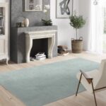 ELEGANCKI, ponadczasowy, belgijski dywan HYKKON Tiffany Shaggy Duck Egg Blue 160x230 cm