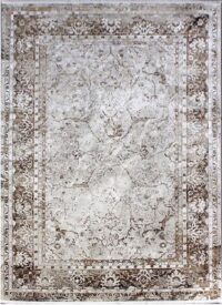 Lśniący dywan z frędzlami postarzany, orientalny w stylu GLAMOUR beżowo złoty 120x180 cm - obrazek 4