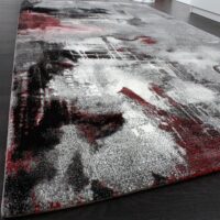 Dywan abstrakcyjny PACO HOME CANVAS artystyczne płótno. Szary, czarny, czerwony 120x170 cm - obrazek 11