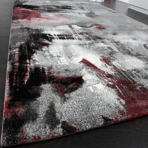 Dywan abstrakcyjny PACO HOME CANVAS artystyczne płótno. Szary, czarny, czerwony 120x170 cm - obrazek 11