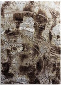Nowoczesny, abstrakcyjny dywan w stylu LOFT w odcieniach beżu, brązu i złota. Motyw spirali 120x180 cm - obrazek 11
