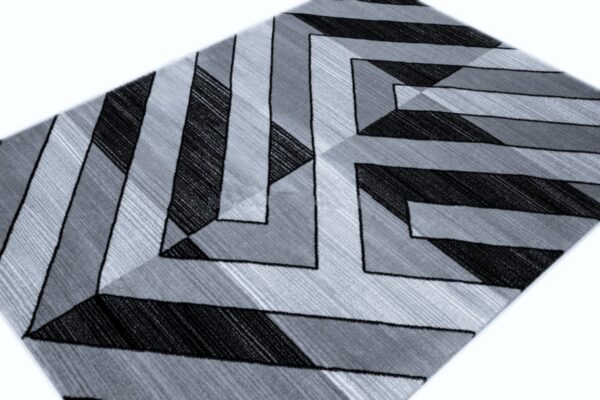 Nowoczesny, tkany, geometryczny dywan w odcieniach szarości i czerni 240x330 cm - obrazek 5