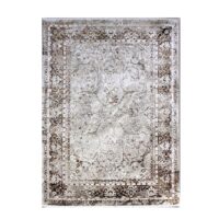 Lśniący dywan z frędzlami postarzany, orientalny w stylu GLAMOUR beżowo złoty 120x180 cm