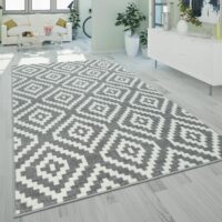 NOWOCZESNY PRZYJEMNY W DOTYKU dywan pokojowy geometryczny biały szary PACO HOME STELLA SV 160x220 cm - obrazek 5