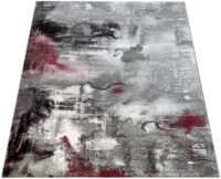 Dywan abstrakcyjny PACO HOME CANVAS artystyczne płótno. Szary, czarny, czerwony 120x170 cm - obrazek 4