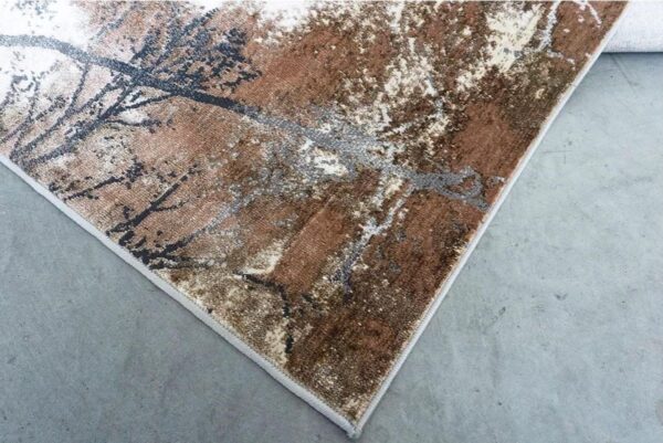 Abstrakcyjny, lśniący dywan w stylu GLAMOUR beżowy złoty GAŁĘZIE 160x220 cm - obrazek 4
