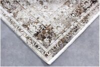 Lśniący dywan z frędzlami postarzany, orientalny w stylu GLAMOUR beżowo złoty 120x180 cm - obrazek 2