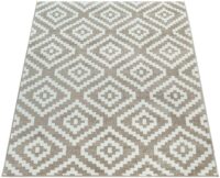NOWOCZESNY GEOMETRYCZNY DYWAN Z KRÓTKIM WŁOSIEM kremowy beżowy w romby PACO HOME STELLA SV 160x220 cm - obrazek 5