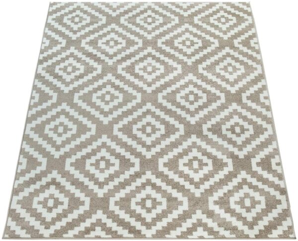 NOWOCZESNY GEOMETRYCZNY DYWAN Z KRÓTKIM WŁOSIEM kremowy beżowy w romby PACO HOME STELLA SV 160x220 cm - obrazek 5