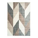 Dywan CARPET CITY INSPIRATION wzór w jodełkę kremowy brązowo-szary 200x290 cm