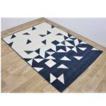 Dwupoziomowy dywan belgijski UNIWERSALNY wewnętrzny zewnętrzny GRANATOWY ECRU 160x230 cm