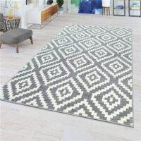 NOWOCZESNY PRZYJEMNY W DOTYKU dywan pokojowy geometryczny biały szary PACO HOME STELLA SV 160x220 cm