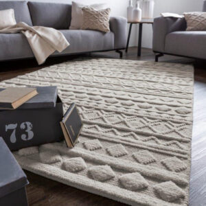 DYWAN WEŁNIANY Luxor Living Boho Skandi HYGGE biały kremowy 130x190 cm