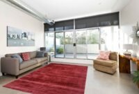 KAYOOM LUXURY RĘCZNIE TKANY ELEGANCKI LŚNIĄCY DYWAN WISKOZOWY GLAMOUR gruby gęsty gładki CZERWONY BORDO 200x290 cm - obrazek 3