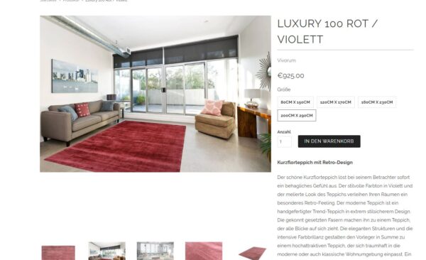 KAYOOM LUXURY RĘCZNIE TKANY ELEGANCKI LŚNIĄCY DYWAN WISKOZOWY GLAMOUR gruby gęsty gładki CZERWONY BORDO 200x290 cm - obrazek 15