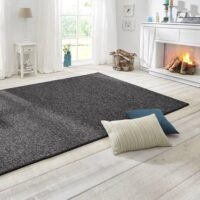 Ręcznie tuftowany, DESIGNERSKI DYWAN BT CARPET WOLLY o wyglądzie wełny, szary, antracytowy MELANŻ 140x200 cm