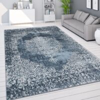 NOWOCZESNY dywan pokojowy VINTAGE barokowy granatowy szary 160x220 cm