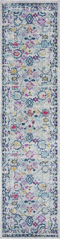 ORIENTALNY VINTAGE BIEGACZ DYWAN CHODNIK BIEŻNIK jasny szary niebieski fuksja SAFAVIEH MADISON 62x240 cm - obrazek 5