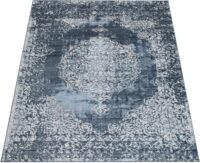 NOWOCZESNY dywan pokojowy VINTAGE barokowy granatowy szary 160x220 cm - obrazek 4