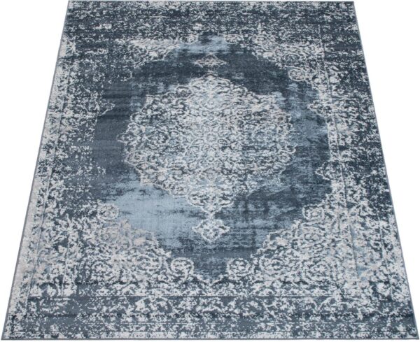 NOWOCZESNY dywan pokojowy VINTAGE barokowy granatowy szary 160x220 cm - obrazek 4
