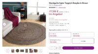 OKRĄGŁY INDYJSKI dywan naturalny, pleciony GOODWEAVE wykonany z juty i bawełny beżowy czarny 150x150 cm - obrazek 13
