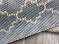 NOWOCZESNY DYWAN UNIWERSALNY SZNURKOWY tkany na płasko szary beżowy marokańska koniczyna SAFAVIEH COURTYARD - obrazek 4