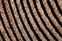 OKRĄGŁY INDYJSKI dywan naturalny, pleciony GOODWEAVE wykonany z juty i bawełny beżowy czarny 150x150 cm - obrazek 5