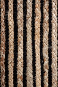 OKRĄGŁY INDYJSKI dywan naturalny, pleciony GOODWEAVE wykonany z juty i bawełny beżowy czarny 150x150 cm - obrazek 6