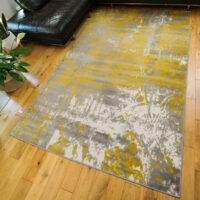 KUKOON RUGS ENZO nowoczesny, abstrakcyjny dywan do salonu MAZY złoty biały szary 190x290 cm - obrazek 8
