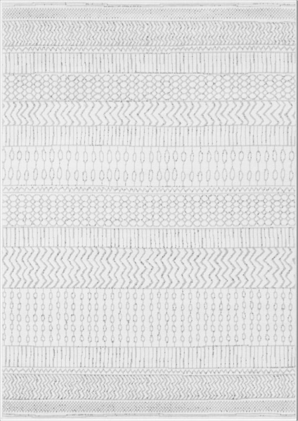 SURYA PISA COLLECTION Nowoczesny dywan pokojowy w stylu BOHO SKANDI etniczny szary 152x220 cm - obrazek 7