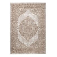 ELEGANCKI LŚNIĄCY DYWAN BAROKOWY z mandalą w stylu glamour, kremowy, beżowy, brązowy 160x220 cm
