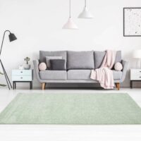 NOWOCZESNY JEDNOBARWNY GŁADKI dywan pokojowy Carpet City Moda Soft zielony 140x200 cm